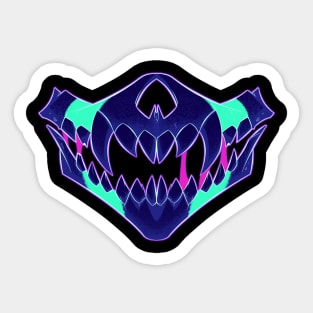 Demon Skull Mask 4 GREEN GLOW Sticker